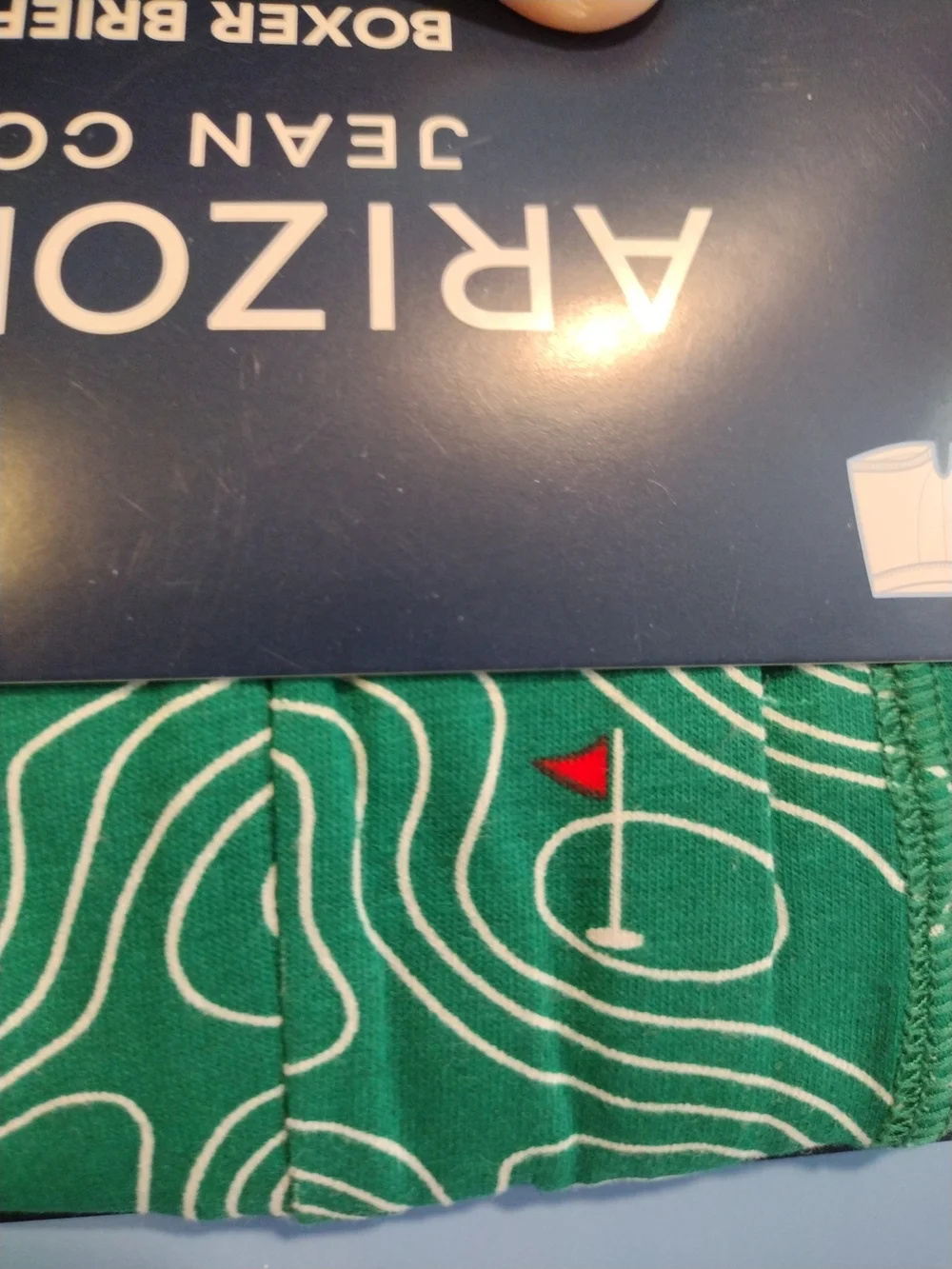 Arizona Men's Green Golf Patterned Boxer Brief